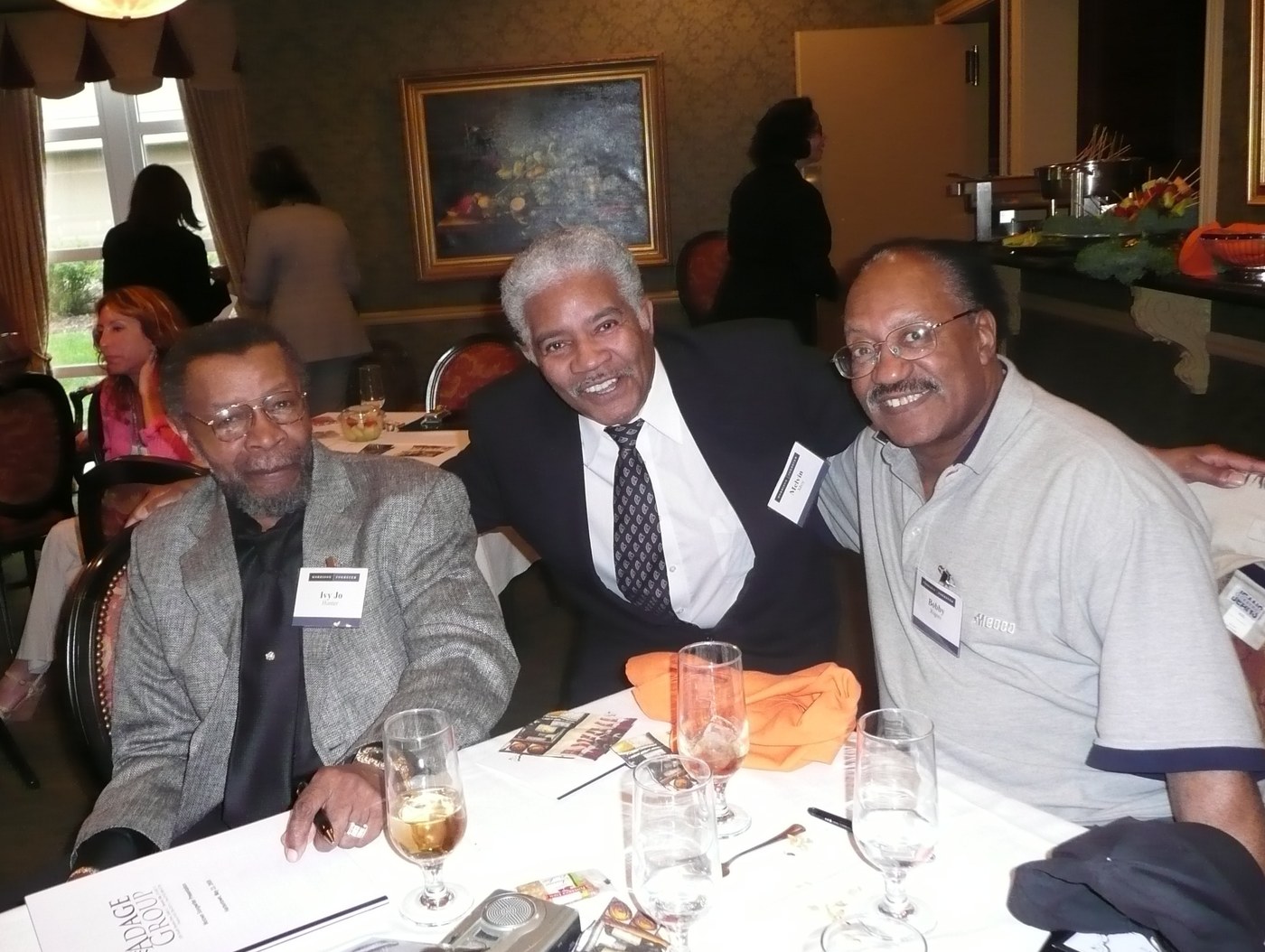 Ivy Jo Hunter, Melvin Moy, and Bobby Rogers at a Motown alumni gathering